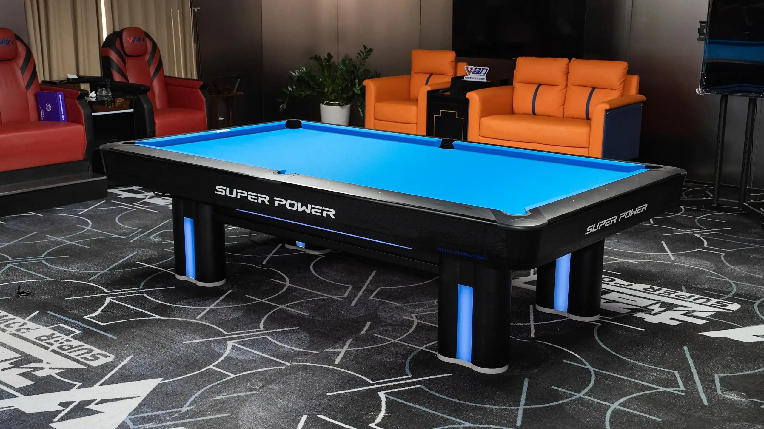 Bàn Blue Phantom với chân đèn LED